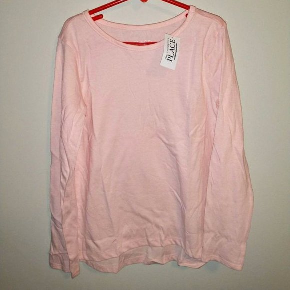 NEW girls long sleeve shirt, light pink, size M(7/8), children's plac K-119 - Picture 1 of 1